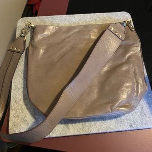 Taupe Gray Brown Medium HOBO shoulder bag, leather designer bag, Dillards